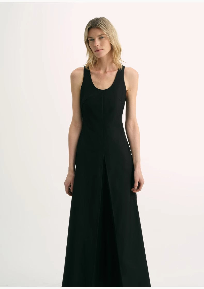 Simple Love High Density Modal Mulberry Silk Insert U-Neck Vest Dress - side view | The BB's Box