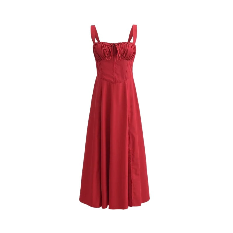 Cross-Tie Slim Midi Dress
