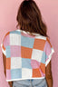 Grapefruit Orange Color Block Cap Sleeve Sweater