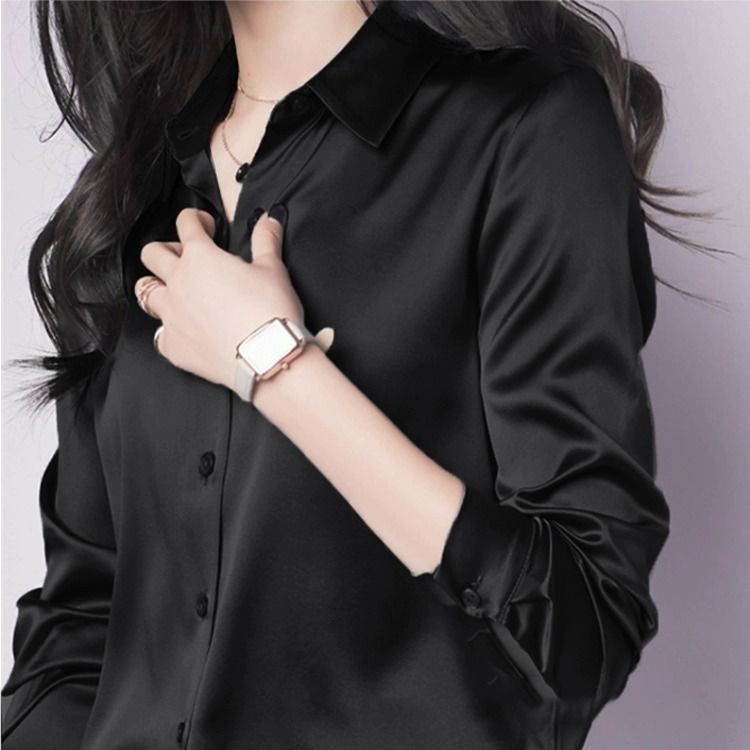Classic Satin Button-Up Shirt - view 4 | The BB's Box