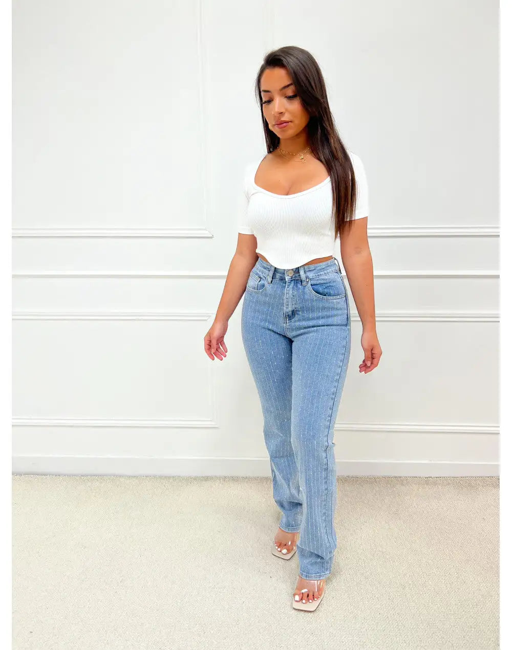 Diamond Denim Jeans - back view | The BB's Box