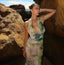 Tie Dye Halter Backless Maxi Dress Set - back view | The BB's Box