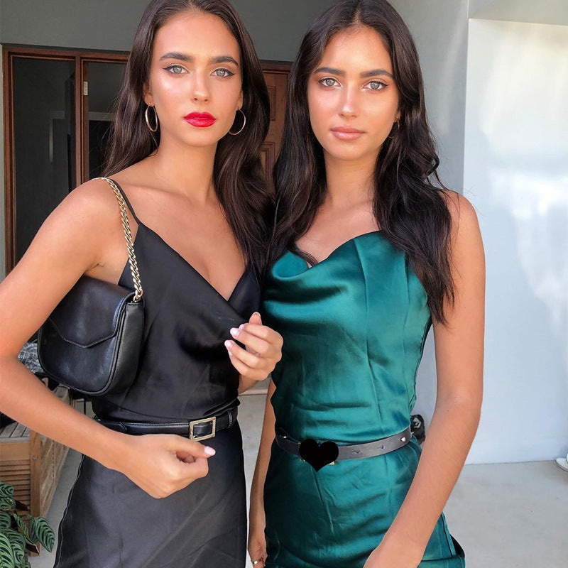 Satin midi dress - view 5