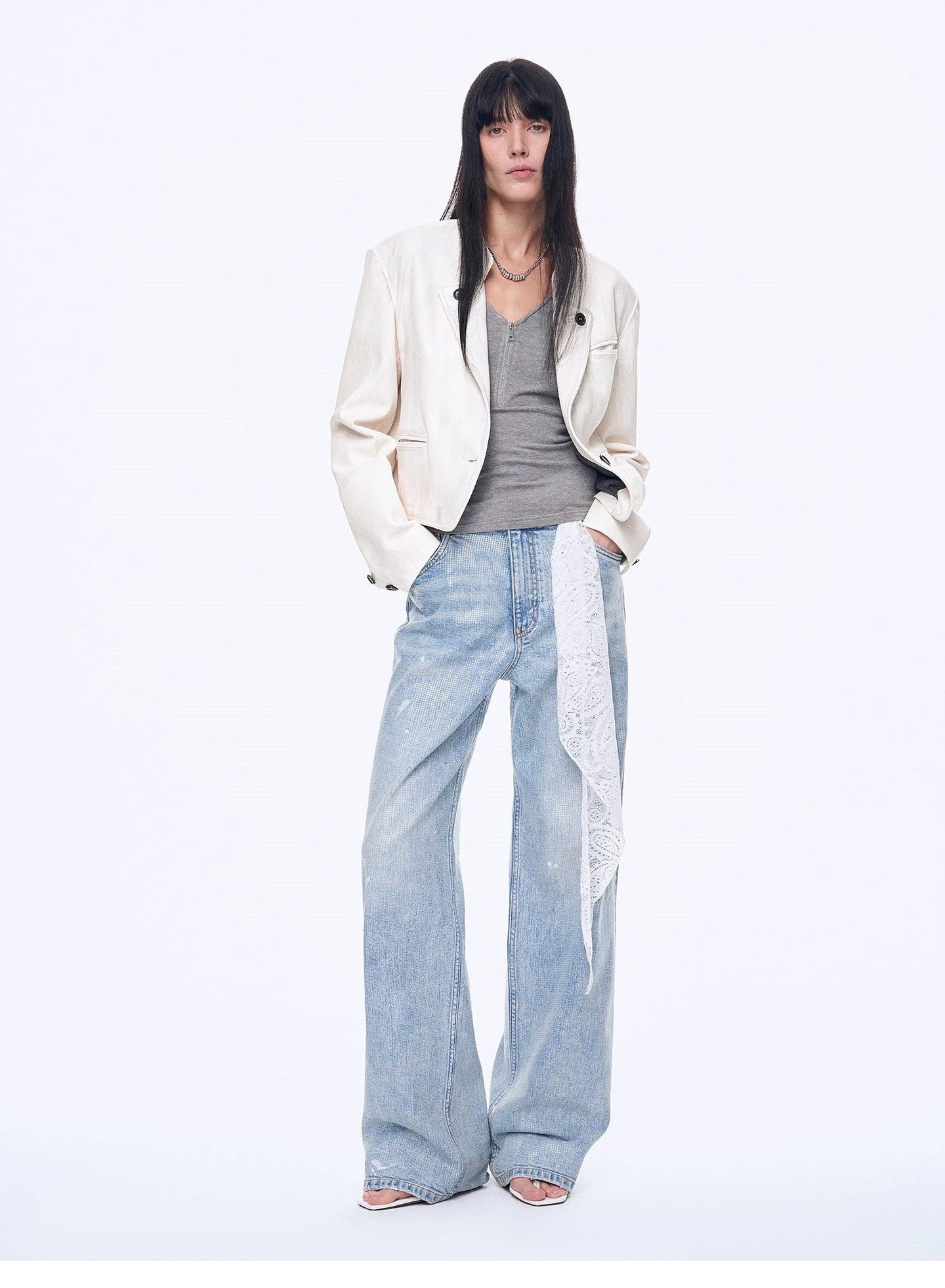 Art Journey Distressed Dirty Dyed Tencel Cotton Jeans - detail view | The BB's Box