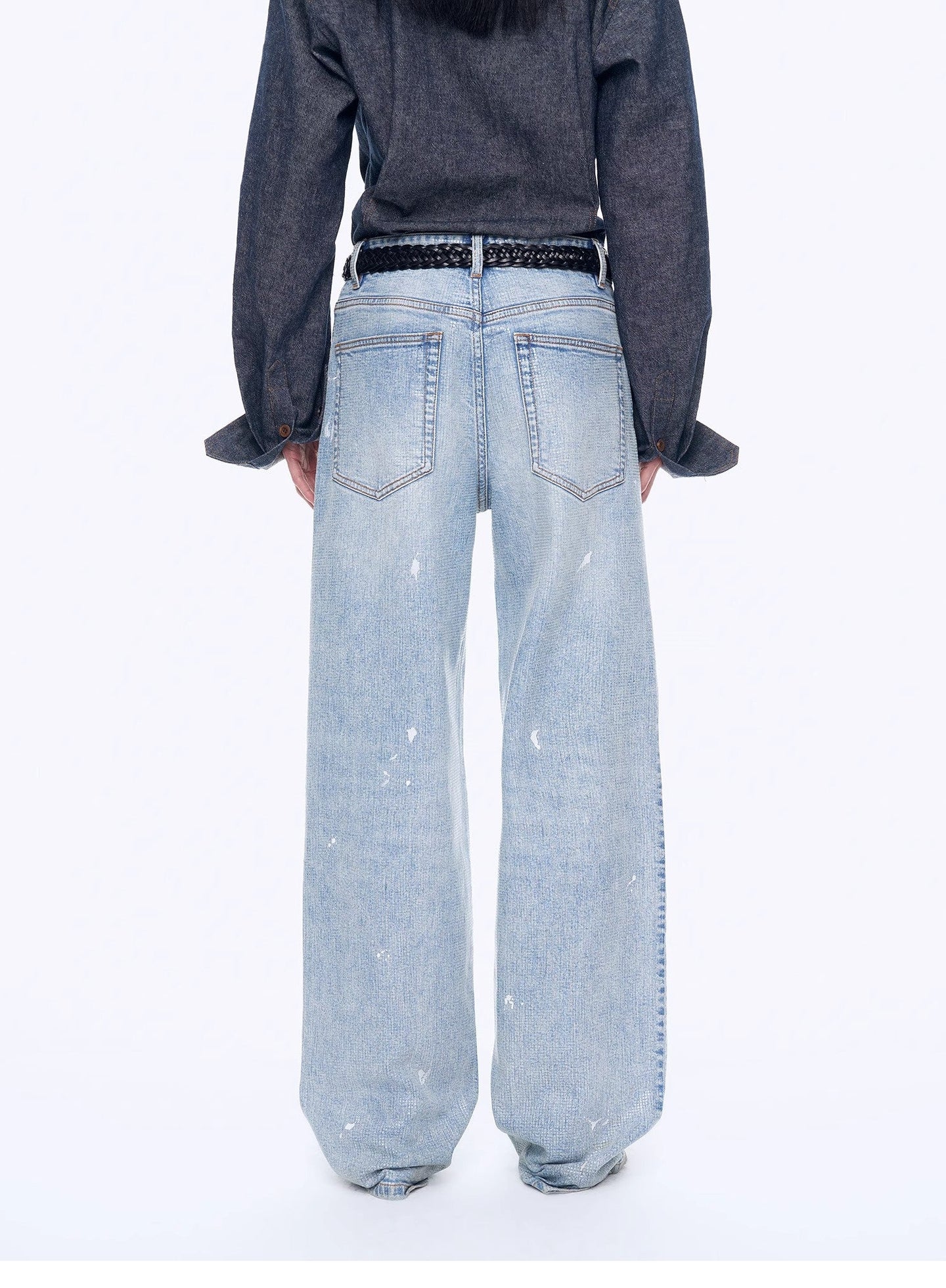 Art Journey Distressed Dirty Dyed Tencel Cotton Jeans - side view | The BB's Box