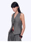 Old Money Space Linen Draped Vest and Straight Trousers Suit - side view | The BB's Box