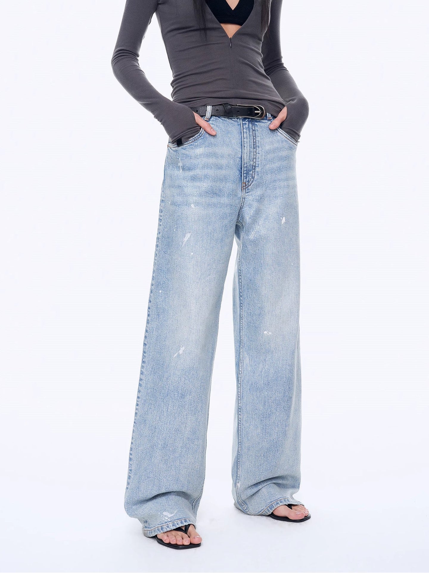 Art Journey Distressed Dirty Dyed Tencel Cotton Jeans - alternate view | The BB's Box