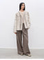 Casual and Relaxed Wool-Blend Double-Pleated Straight Draped Wide-Leg - front view | The BB's Box