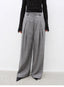 Casual and Relaxed Wool-Blend Double-Pleated Straight Draped Wide-Leg - side view | The BB's Box