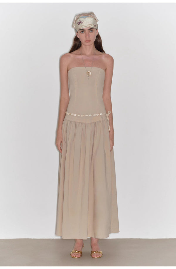 Summer Formula Retro Bust-Wrapped, Long-Waisted, Large A-Hem Mid-Length Dress - front view | The BB's Box