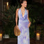 Tie Dye Halter Backless Maxi Dress Set - close-up | The BB's Box