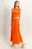 HYFVE Sleeveless Top and Maxi Skirt Set in Orange