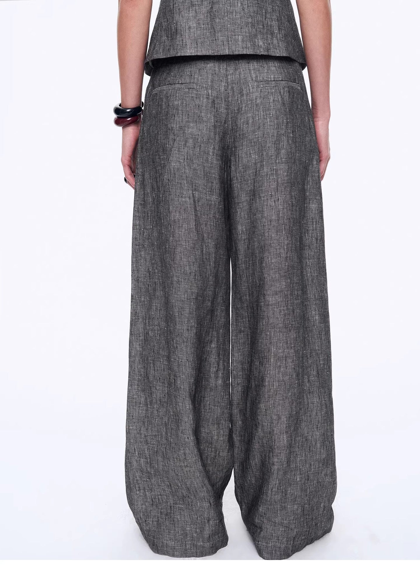 Old Money Space Linen Draped Vest and Straight Trousers Suit - styling view | The BB's Box