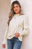 Catalina Polka Dot Lantern Sleeve Blouse