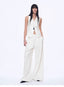 Old Money Space Linen Draped Vest and Straight Trousers Suit - side view | The BB's Box