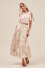 SO ME Floral Printed Woven Shoulder Bow Tie Top and Skirt Set - front view | The BB's Box