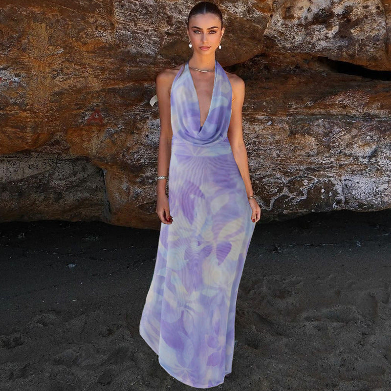 Tie-Dye Halter Two-Piece Set