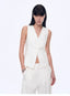 Old Money Space Linen Draped Vest and Straight Trousers Suit - back view | The BB's Box