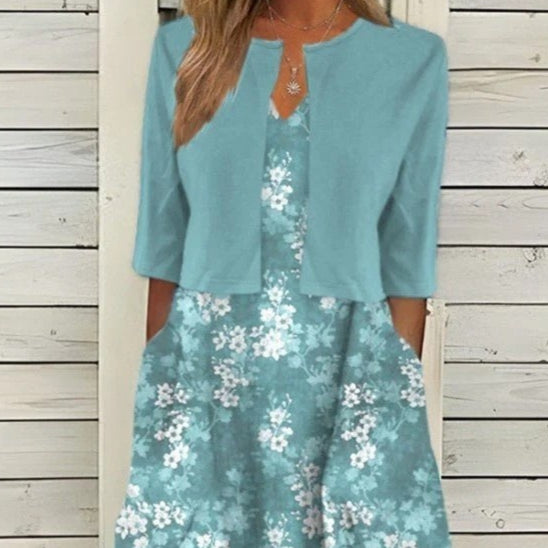 Women's Two-Piece Dress Office Floral Print Maxi Skirt — The BB's Box New In