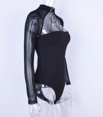 Long Sleeve Women Bodysuit - close-up | The BB's Box