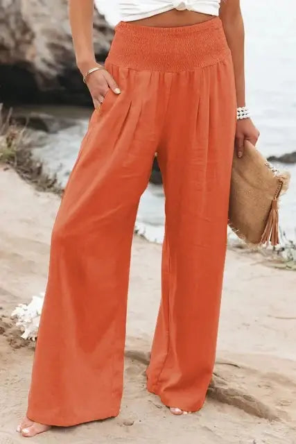 Cotton-Linen Style - Women Loose Long Trousers - back view | The BB's Box