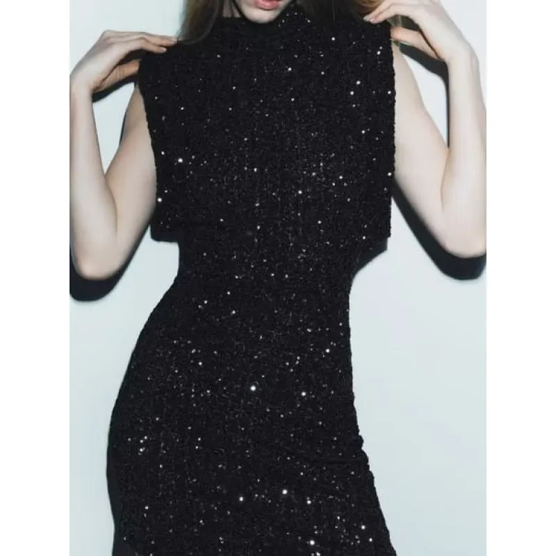 Sequins Mini Party Dress - close-up | The BB's Box