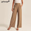 Women Casual High Waist Straight Wide Legs Suit Pants