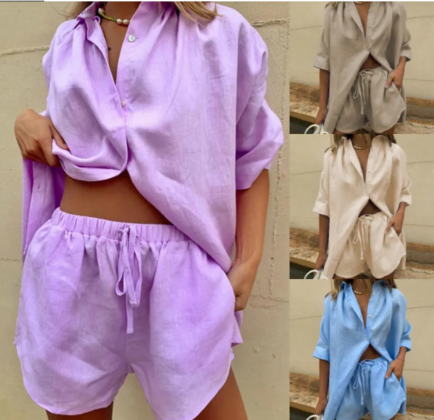 Two-Piece Lapel Shirt & Wide-Leg Pants Set - styling view | The BB's Box