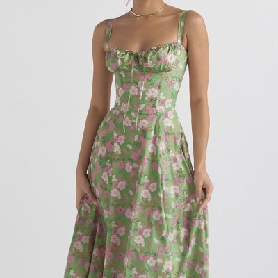 Cross-Tie Slim Midi Dress