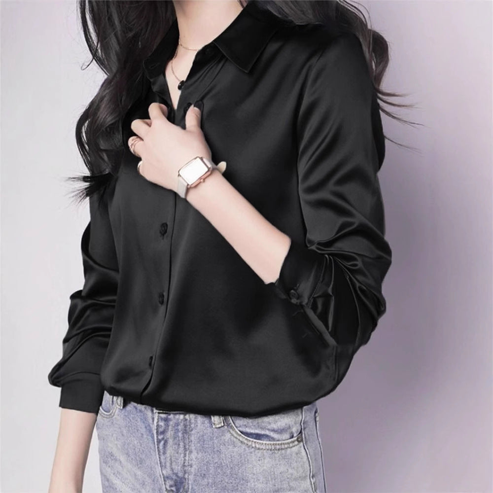 Classic Satin Button-Up Shirt - view 1 | The BB's Box