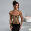 YL23315 Women's Colorblock Backless Bustier Top