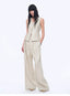 Old Money Space Linen Draped Vest and Straight Trousers Suit - view 20 | The BB's Box