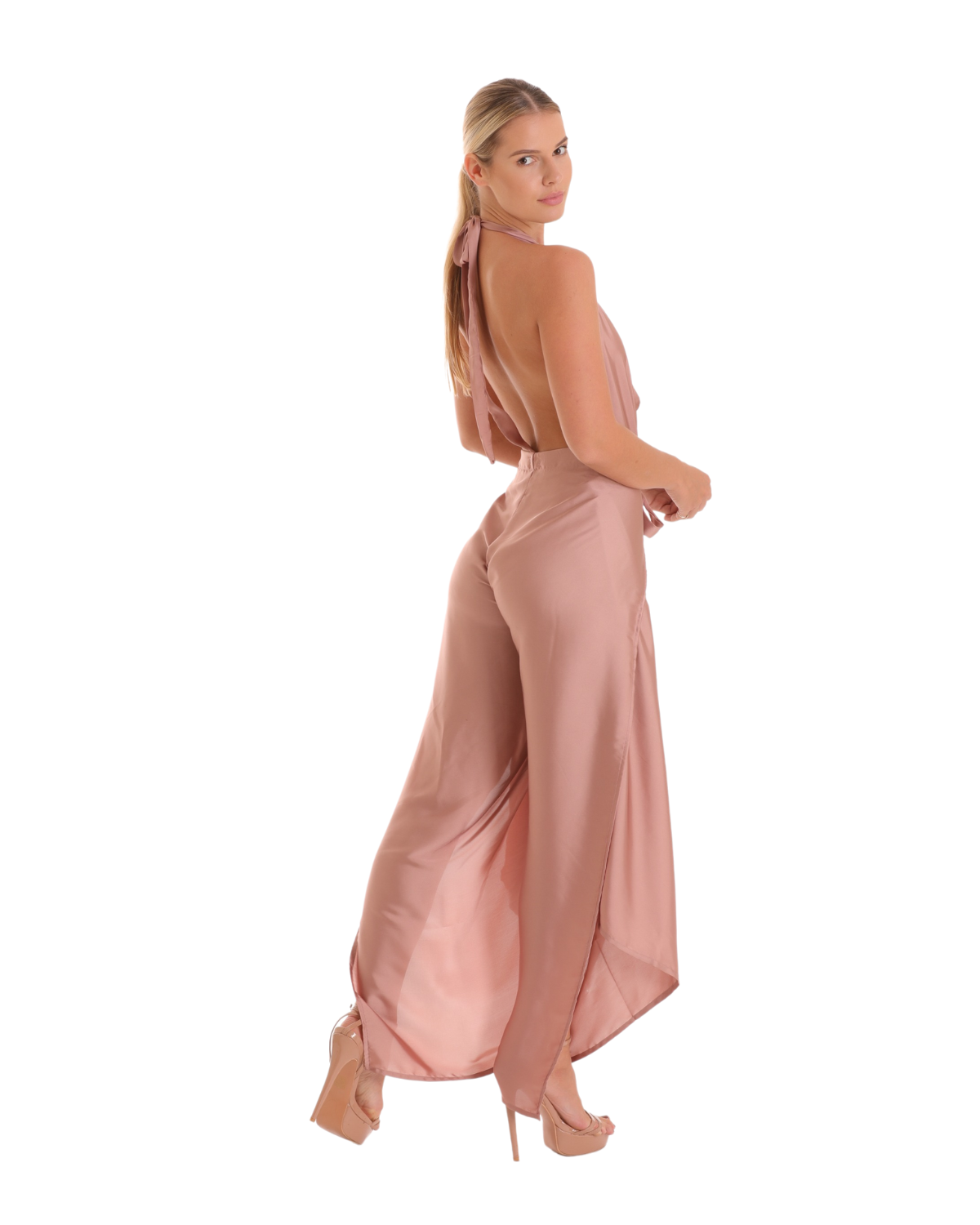 Pant to Jumpsuit - Satin - side view | The BB's Box