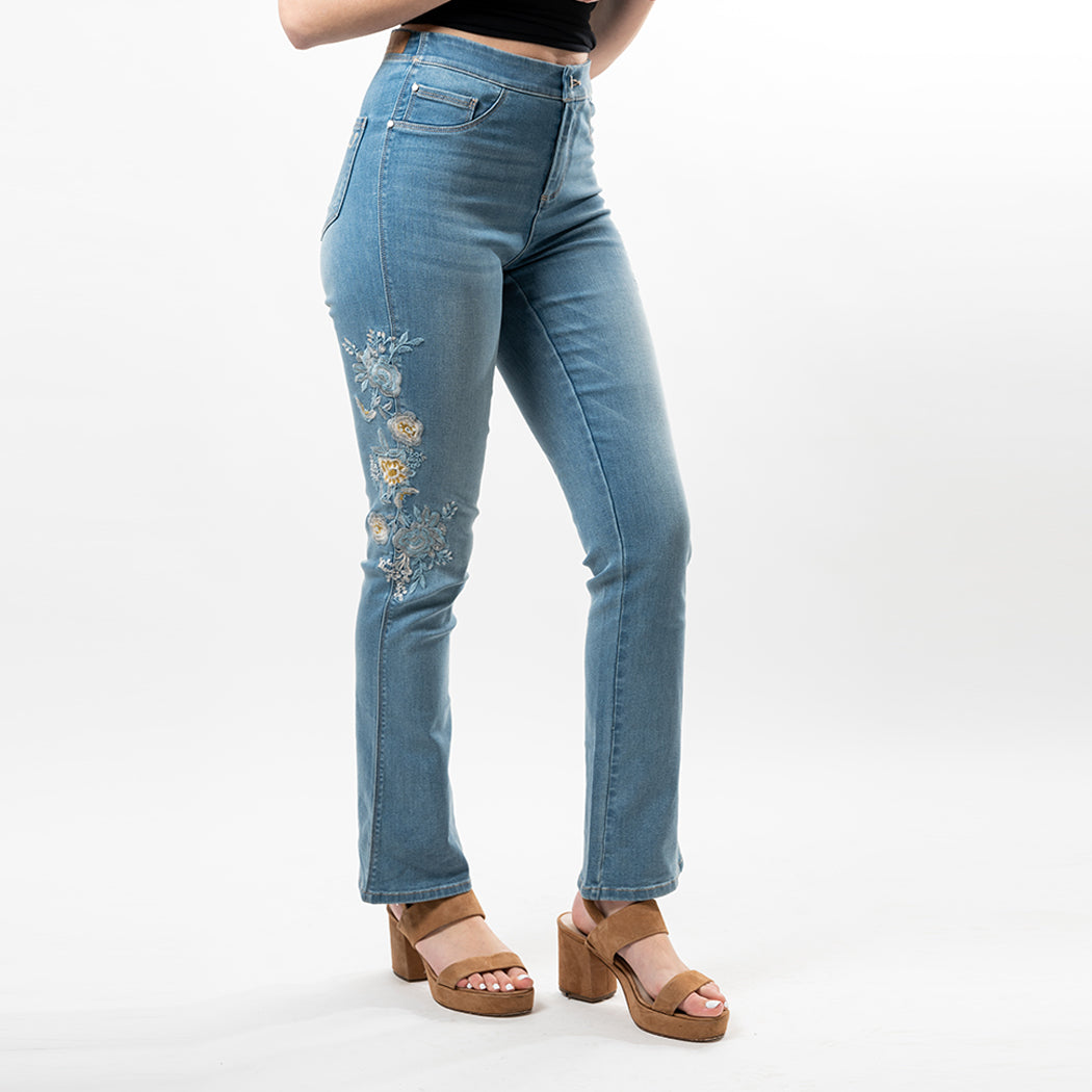 Embroidered Bootcut Fashion Style - back view | The BB's Box