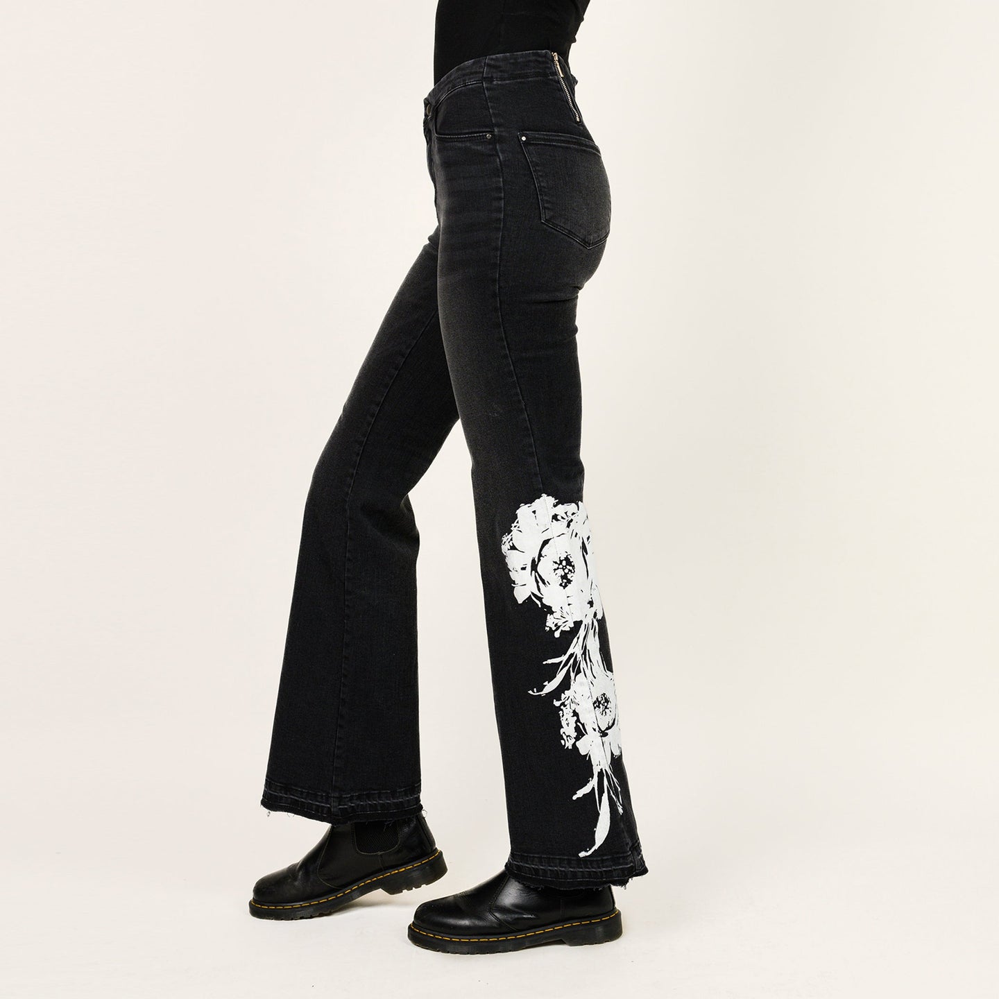 Placement Screen Print Leg Boot Cut - side view | The BB's Box