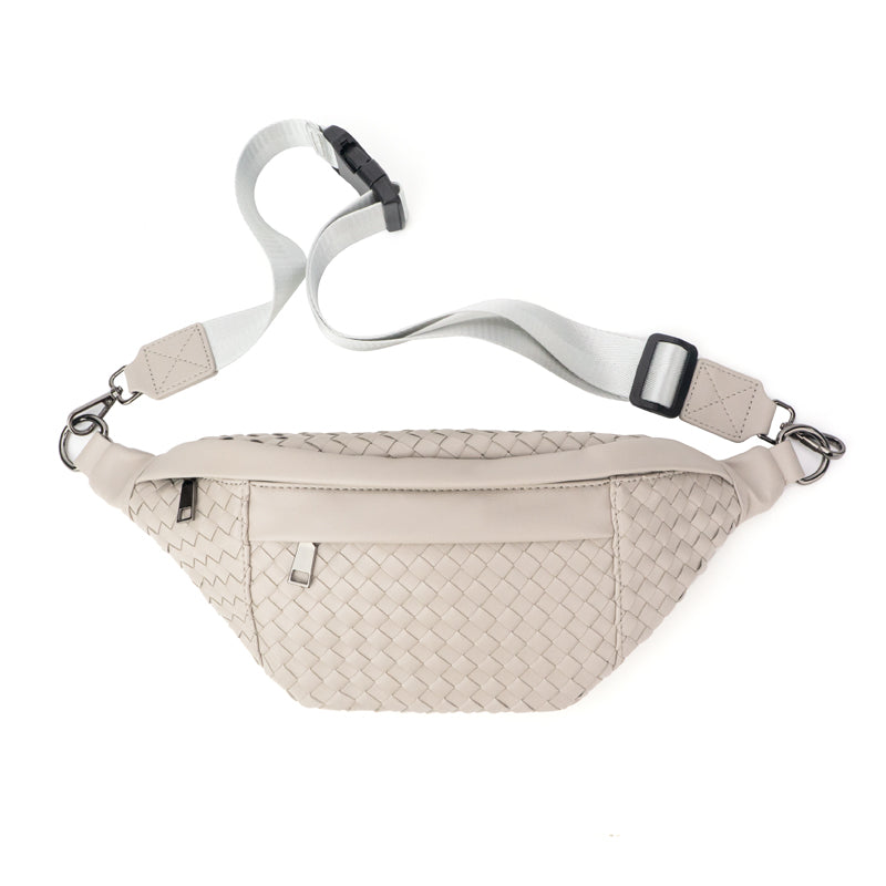 The Riley | Woven Leather Sling Bag - back view | The BB's Box