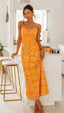Womens Slim-Fit V-Neck Backless Printed Dress - alternate view | The BB's Box