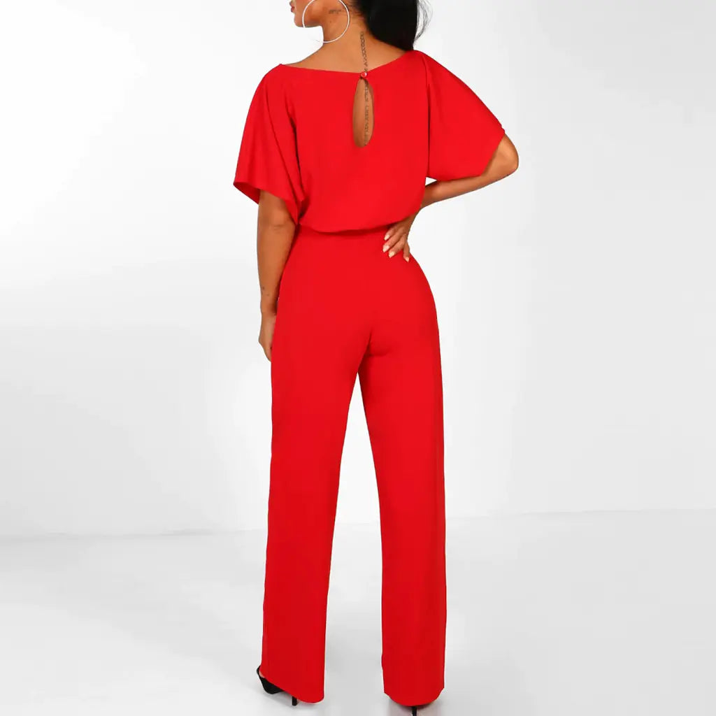 Elegant Plus Size Women’s Summer Jumpsuit with Wide Legs - front view | The BB's Box
