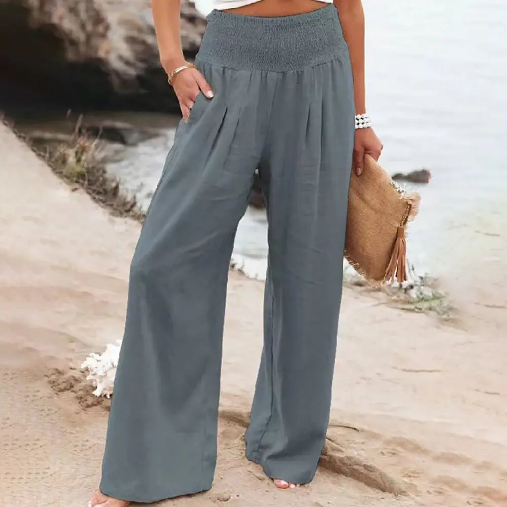 Cotton-Linen Style - Women Loose Long Trousers - back view | The BB's Box
