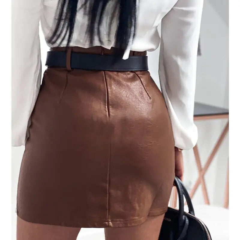 Elegant Rhinestone High Waist Mini Skirt - side view | The BB's Box