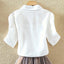 100% Cotton Womens Blouse Shirt White