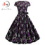 Music Note Print Dress 50s 60s Robe Retro Swing Casual Vintage - detail view | The BB's Box