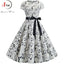 Music Note Print Dress 50s 60s Robe Retro Swing Casual Vintage - front view | The BB's Box