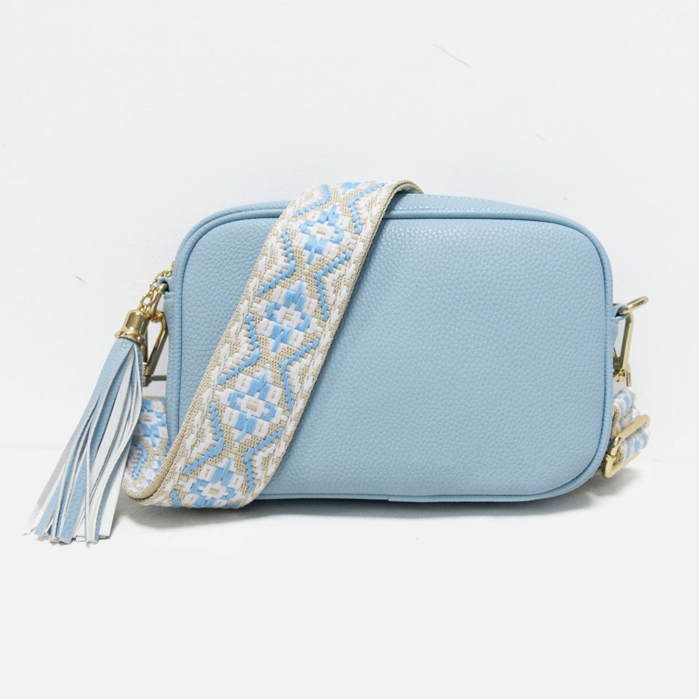Luna | Bolsa Transversal para Câmera com Alça Medalhão - Azul Claro
