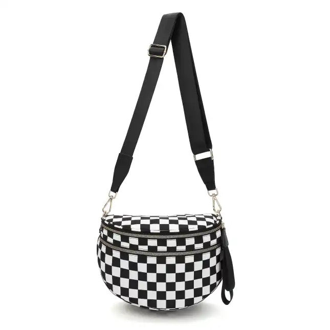 The Avril | Checkered Sling Crossbody Bag - side view | The BB's Box