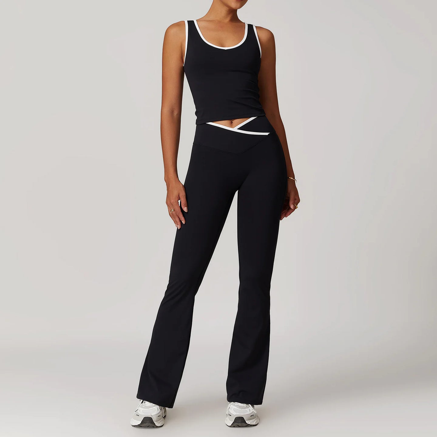 Cross High Top Sports Suit Female Fitness Yoga Wear - close-up | The BB's Box