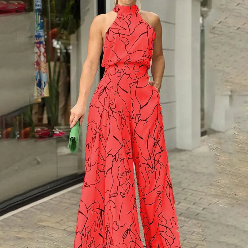Elegant High Waist Lace-Up Sleeveless Jumpsuit - view 35 | The BB's Box