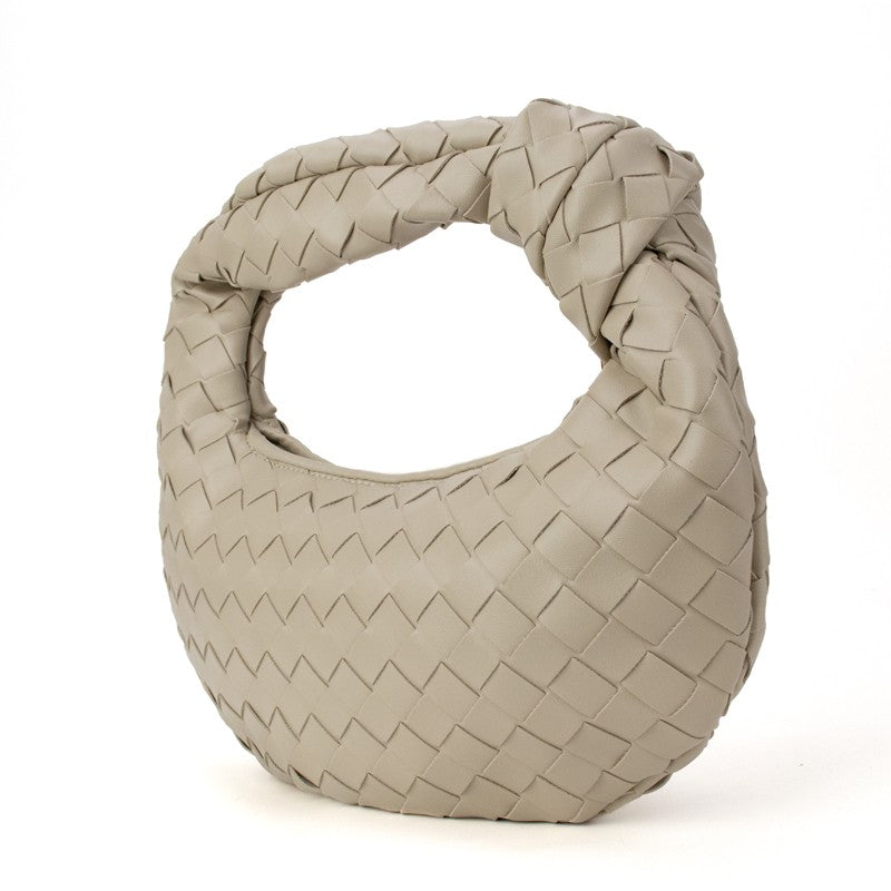 The Charlize | Knotted Woven Handbag - side view | The BB's Box