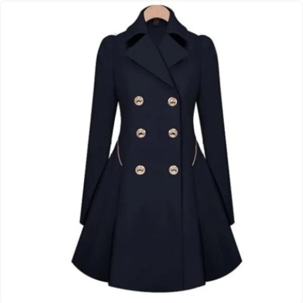 Double-Breasted Coat with Fold-Over Collar - front view | The BB's Box