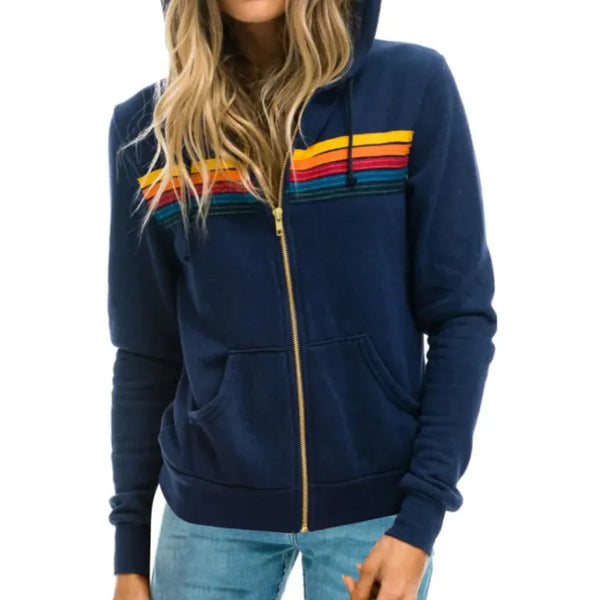Bold & Bright Rainbow Jacket - front view | The BB's Box